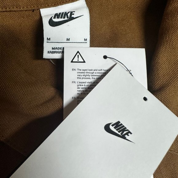 Nike Mens Brown Unlined Chore Collared Long Sleeve Pockets Coat Size Medium - Picture 4 of 5